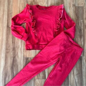 Land’s End Red Sparkle Ruffle Set